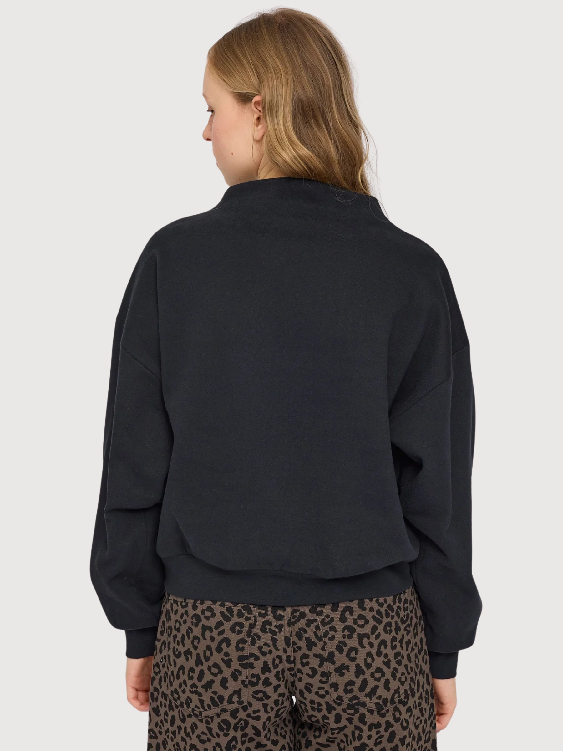 Longsleeve Soft Fabric Mock Black Woman | Mazine