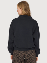 Longsleeve Soft Fabric Mock Black Woman | Mazine