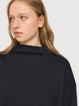 Longsleeve Soft Fabric Mock Black Woman | Mazine