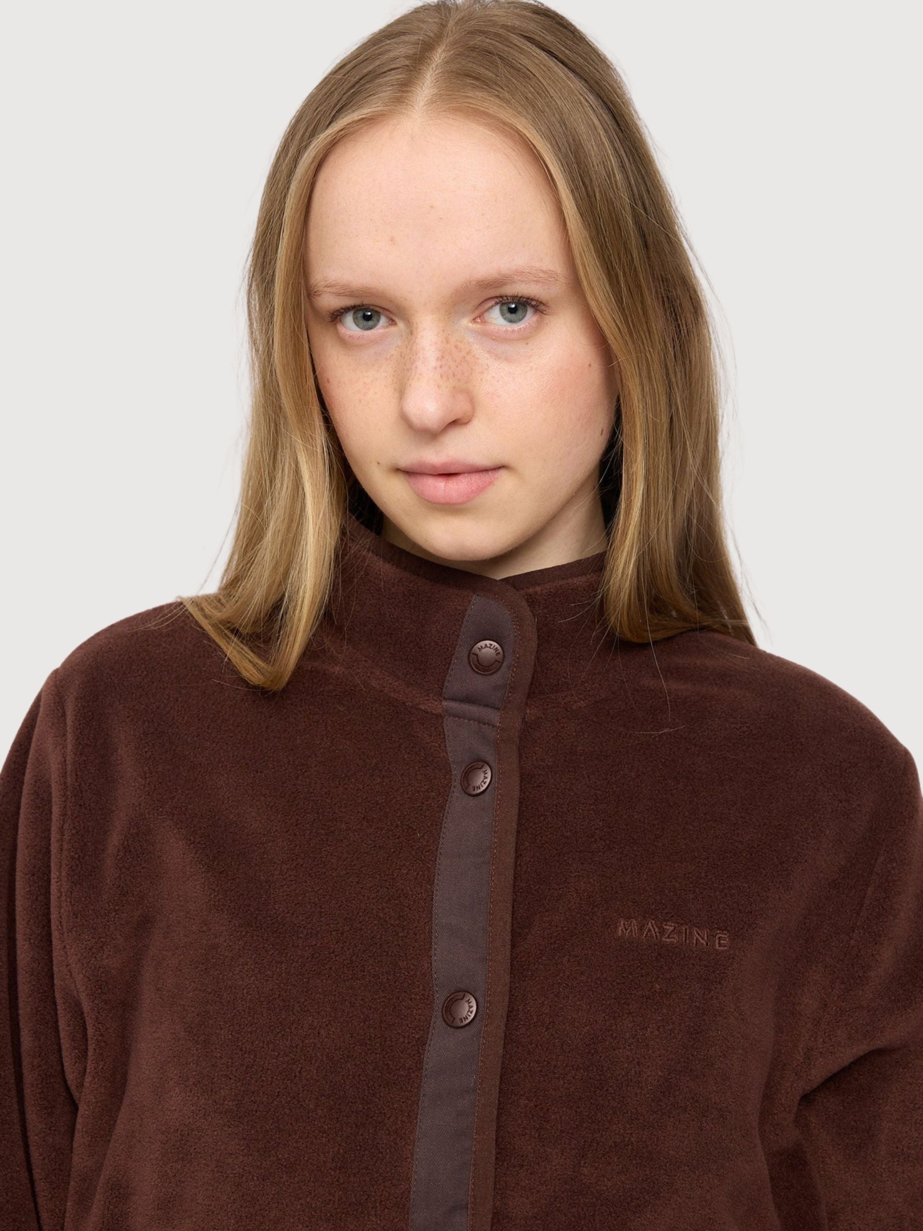 Giacca in pile Loose Fit color mogano scuro | Mazine