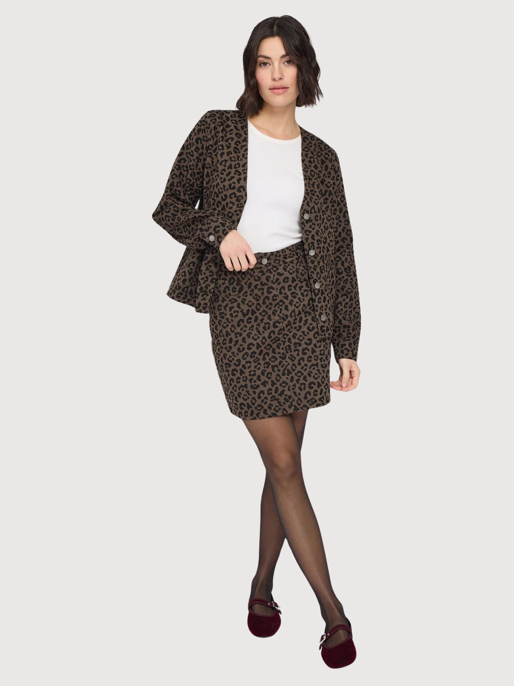 Skirt Printed Mini Brown Woman Cotton | Mazine