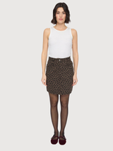 Skirt Printed Mini Brown Woman Cotton | Mazine