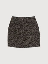Skirt Printed Mini Brown Woman Cotton | Mazine