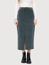Corduroy Midi Skirt Bottle | Mazine