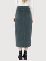 Corduroy Midi Skirt Bottle | Mazine