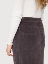 Skirt Cordoruy Dark Purple Woman Cotton | Mazine