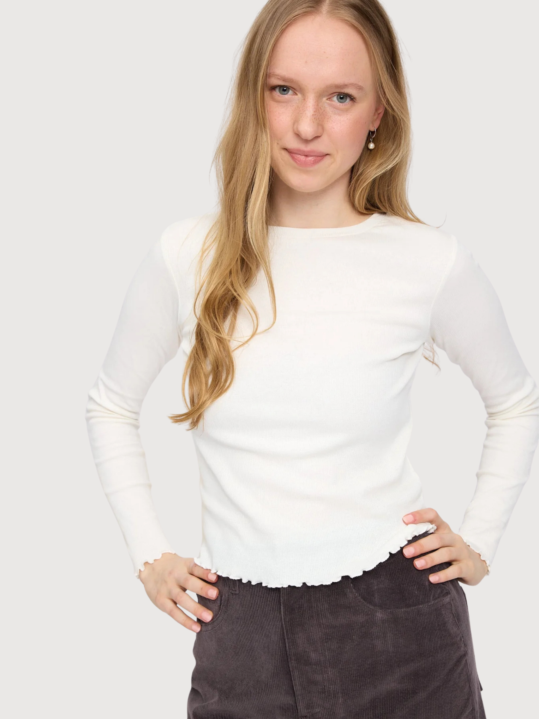 Babylock Hems Maglia Manica Lunga Bianco | Mazine