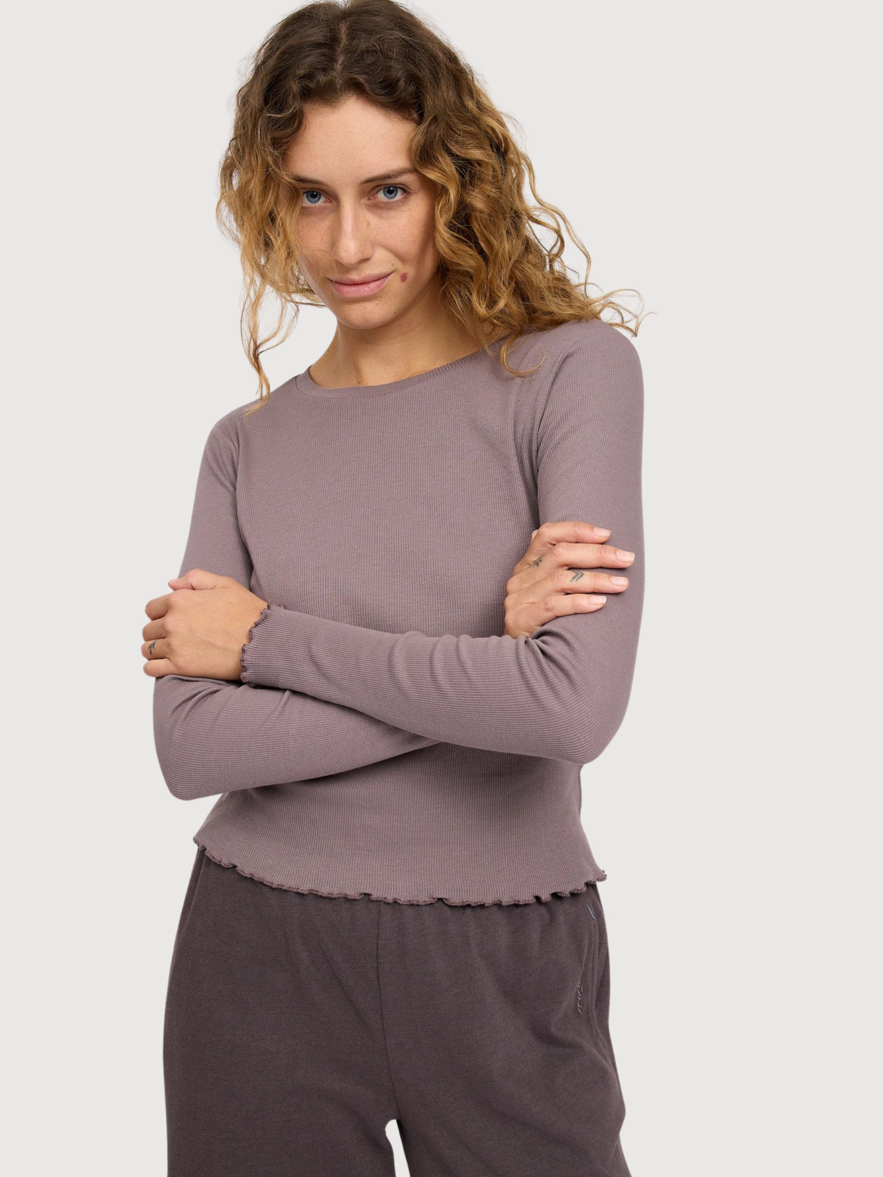 Longsleeve Babylock Hems Brown Woman | Mazine