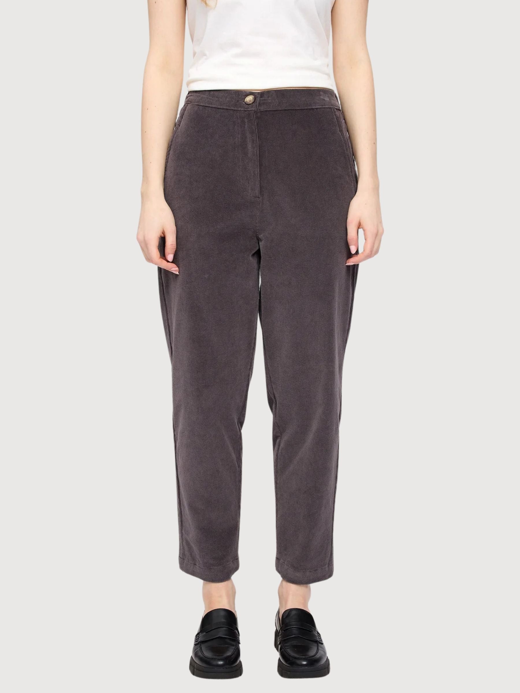 Trouser Corduroy Dark Purple Woman Cotton | Mazine