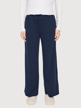 Trouser Wide Leg Jersey Dark Blue Woman | Mazine