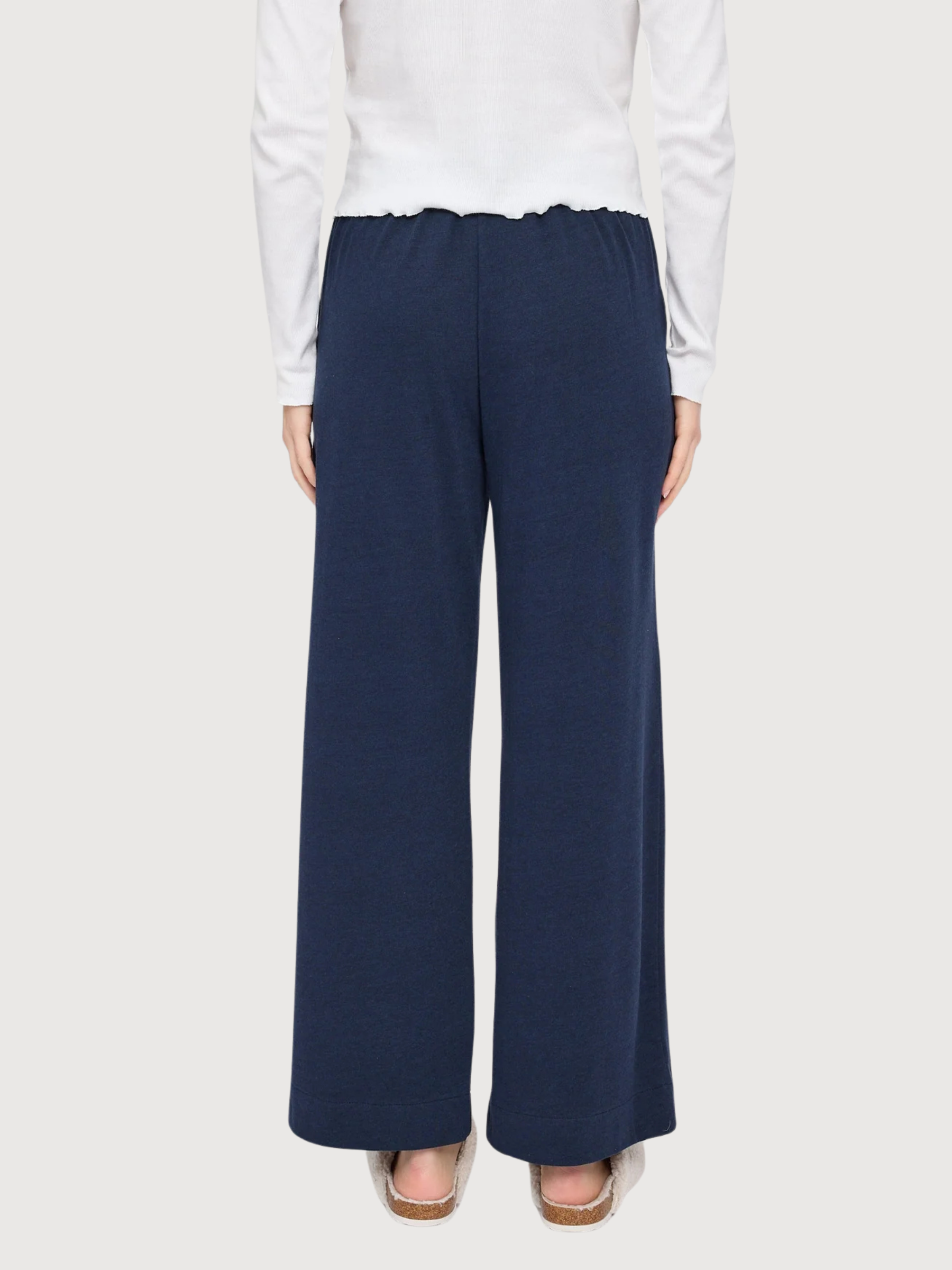 Trouser Wide Leg Jersey Dark Blue Woman | Mazine
