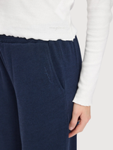 Trouser Wide Leg Jersey Dark Blue Woman | Mazine