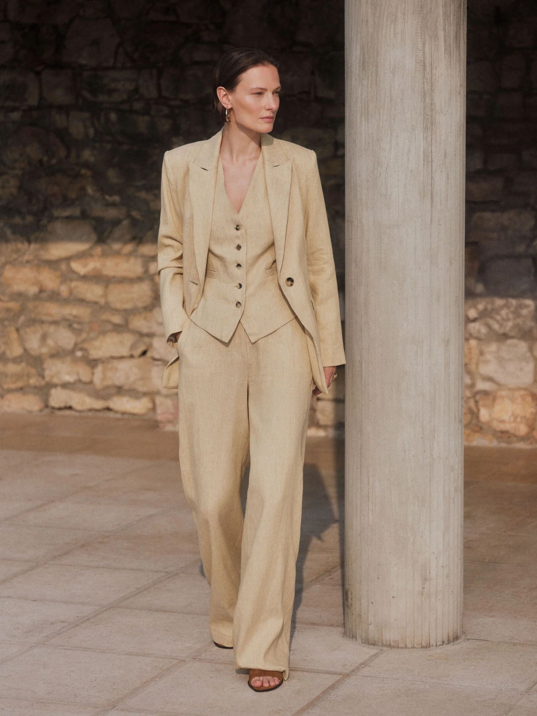 Gilet OCS Lino/Cotone Khaki | Lanius