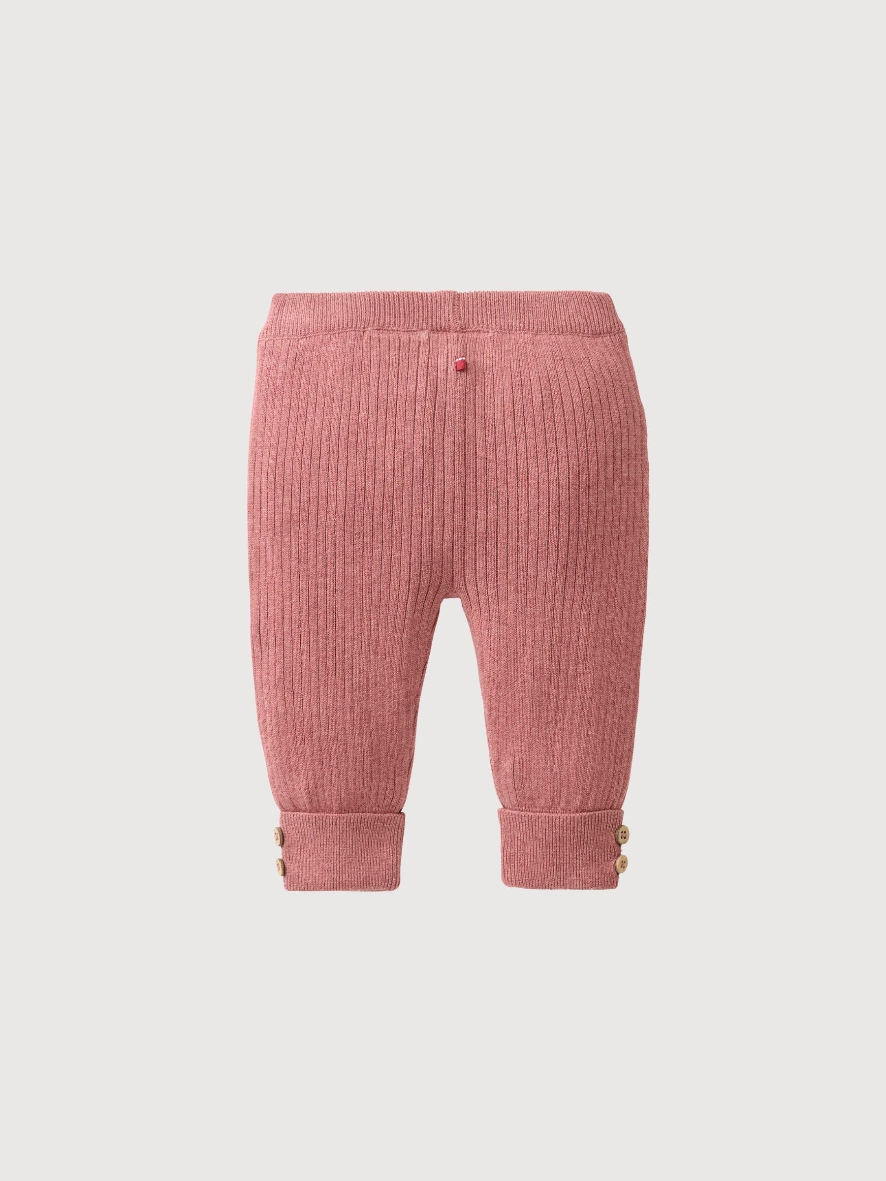 Pantaloni rosa lavorati a maglia per neonati | People Wear Organic