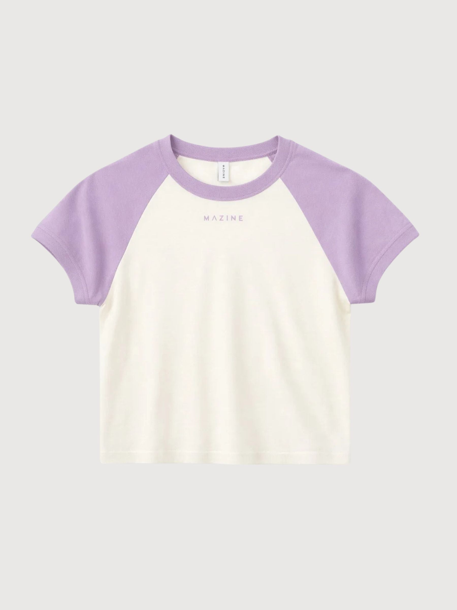 T-shirt con maniche a contrasto Orchidea/Bianco sporco | Mazine