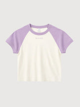 T-shirt con maniche a contrasto Orchidea/Bianco sporco | Mazine