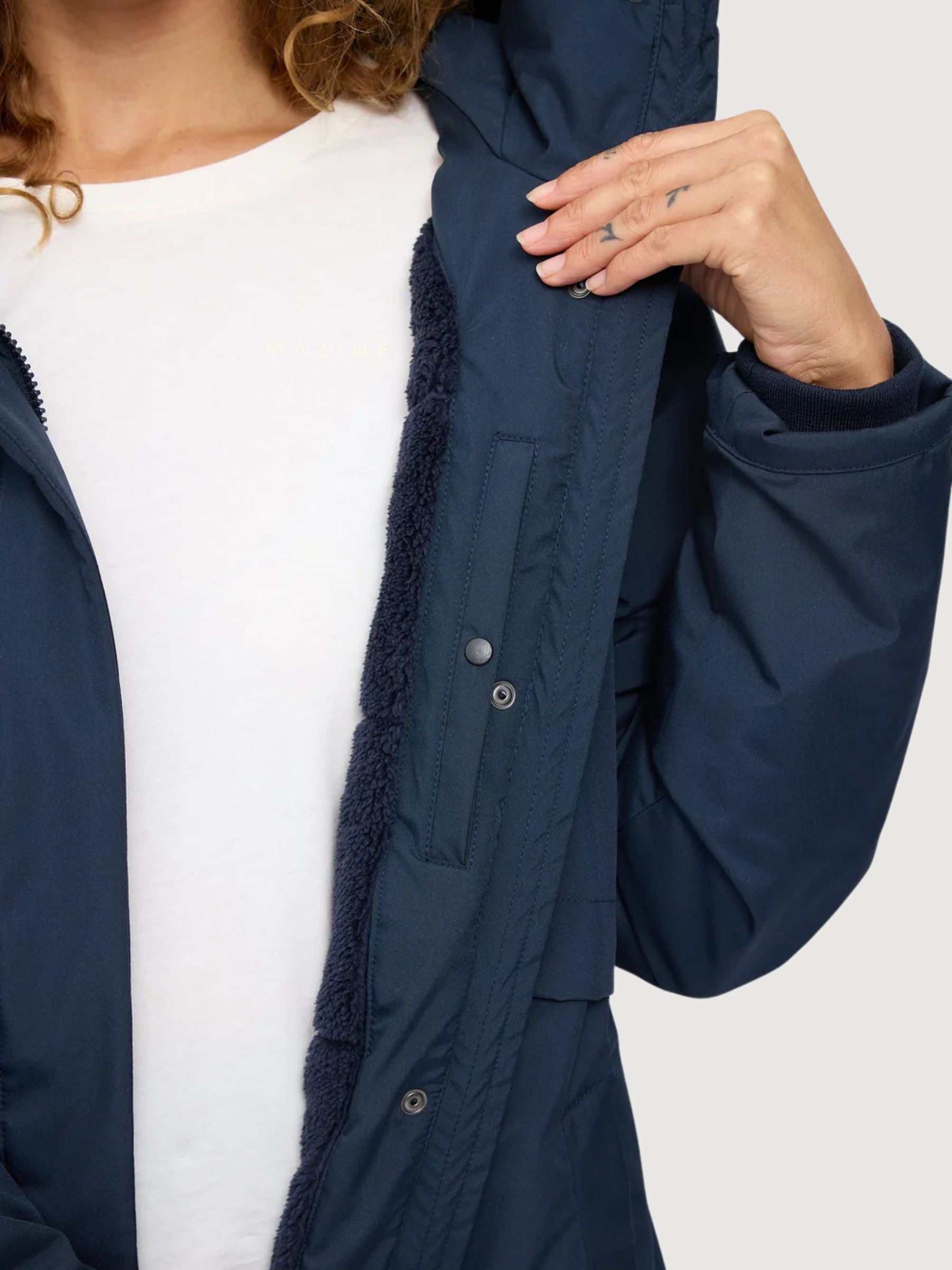 Parka imbottito Basic Blu scuro | Mazine