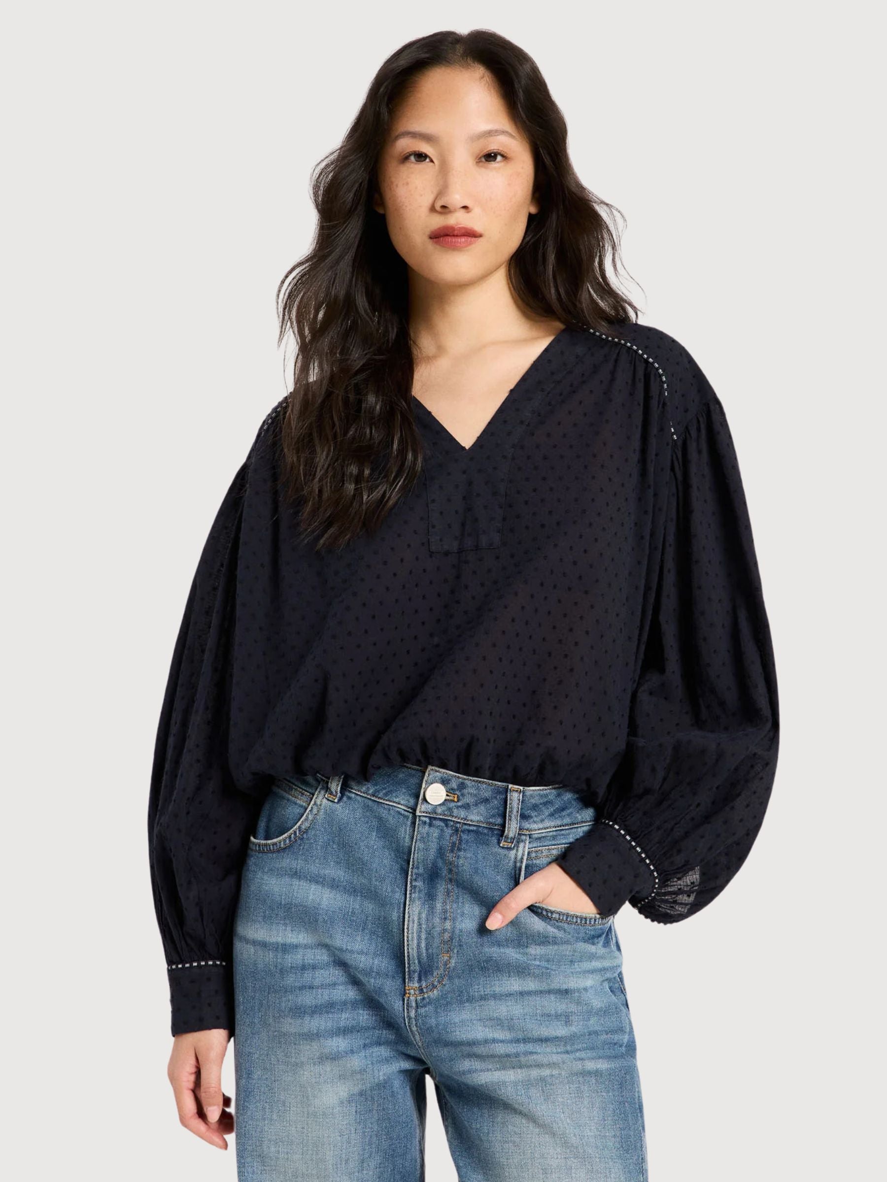 Blouse OCS Midnight in Cotton | Lanius