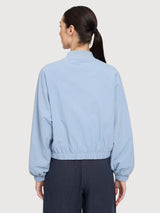 Giacca bomber corta in cotone da donna, azzurra | Mazine