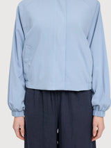 Giacca bomber corta in cotone da donna, azzurra | Mazine