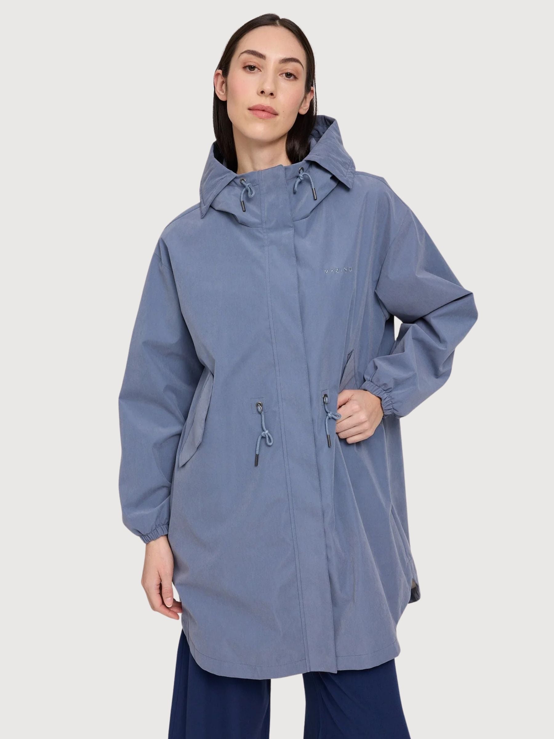 Parka leggero vestibilità ampia donna blu ardesia | Mazine