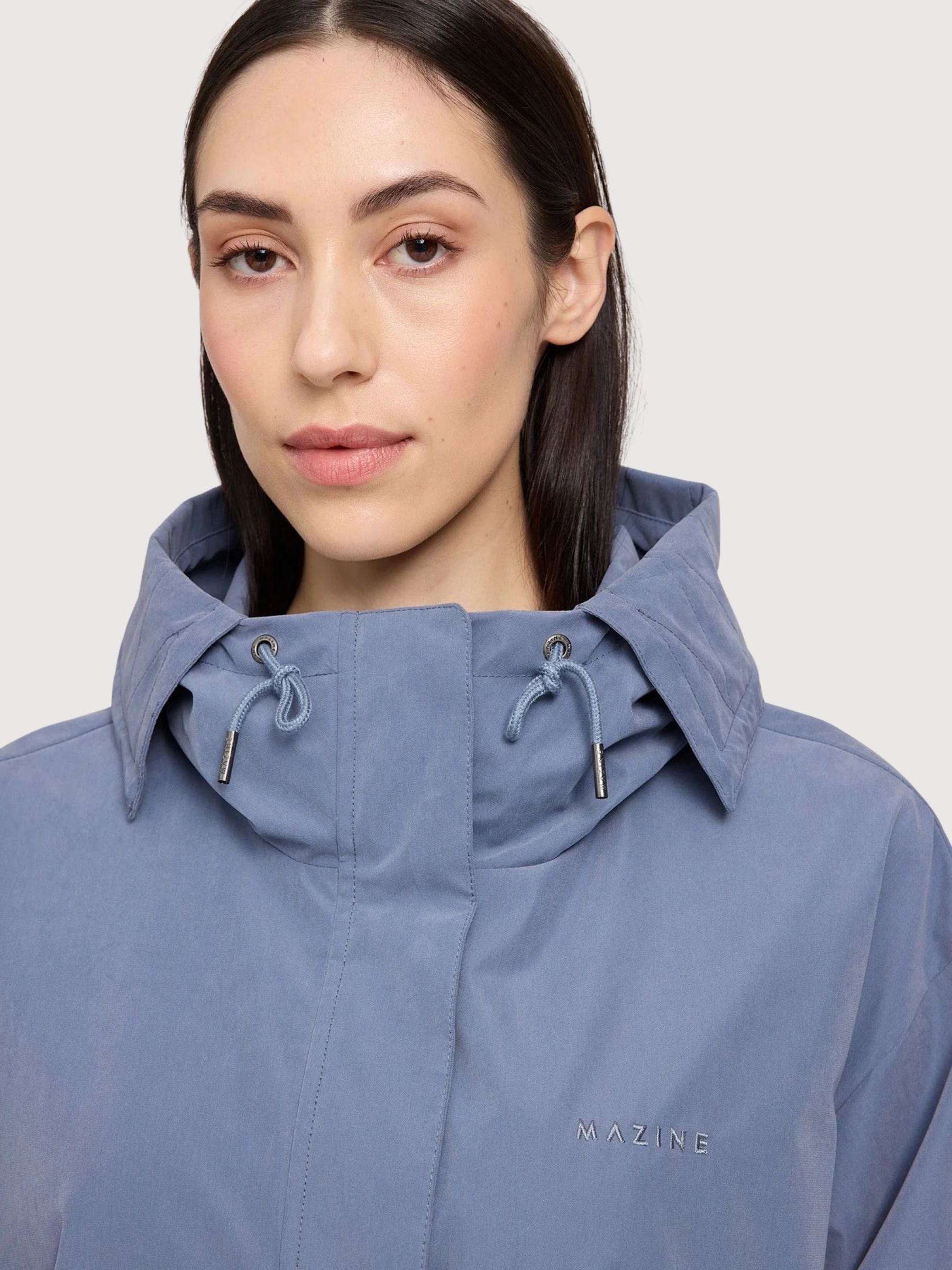 Parka leggero vestibilità ampia donna blu ardesia | Mazine
