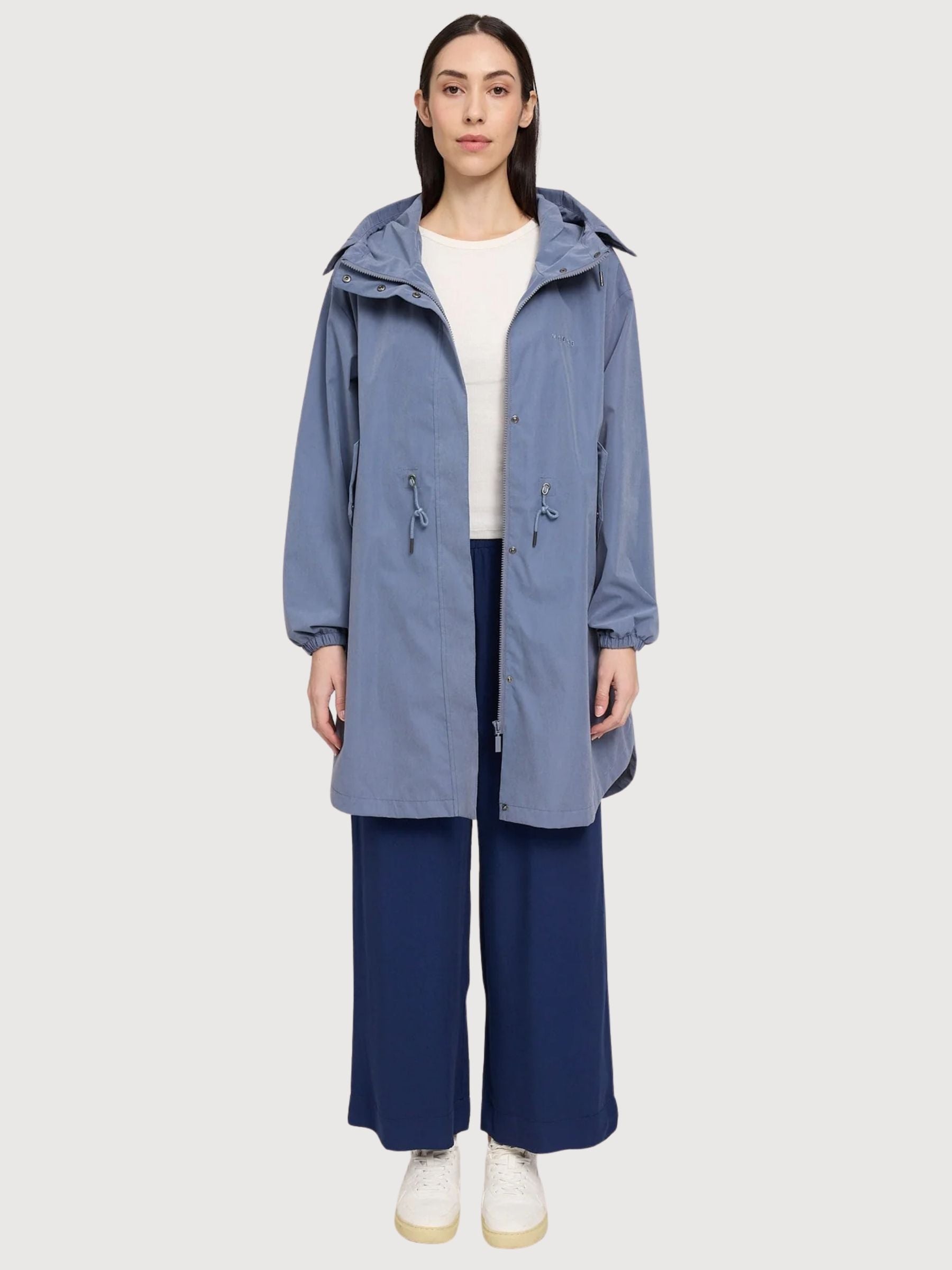 Parka leggero vestibilità ampia donna blu ardesia | Mazine