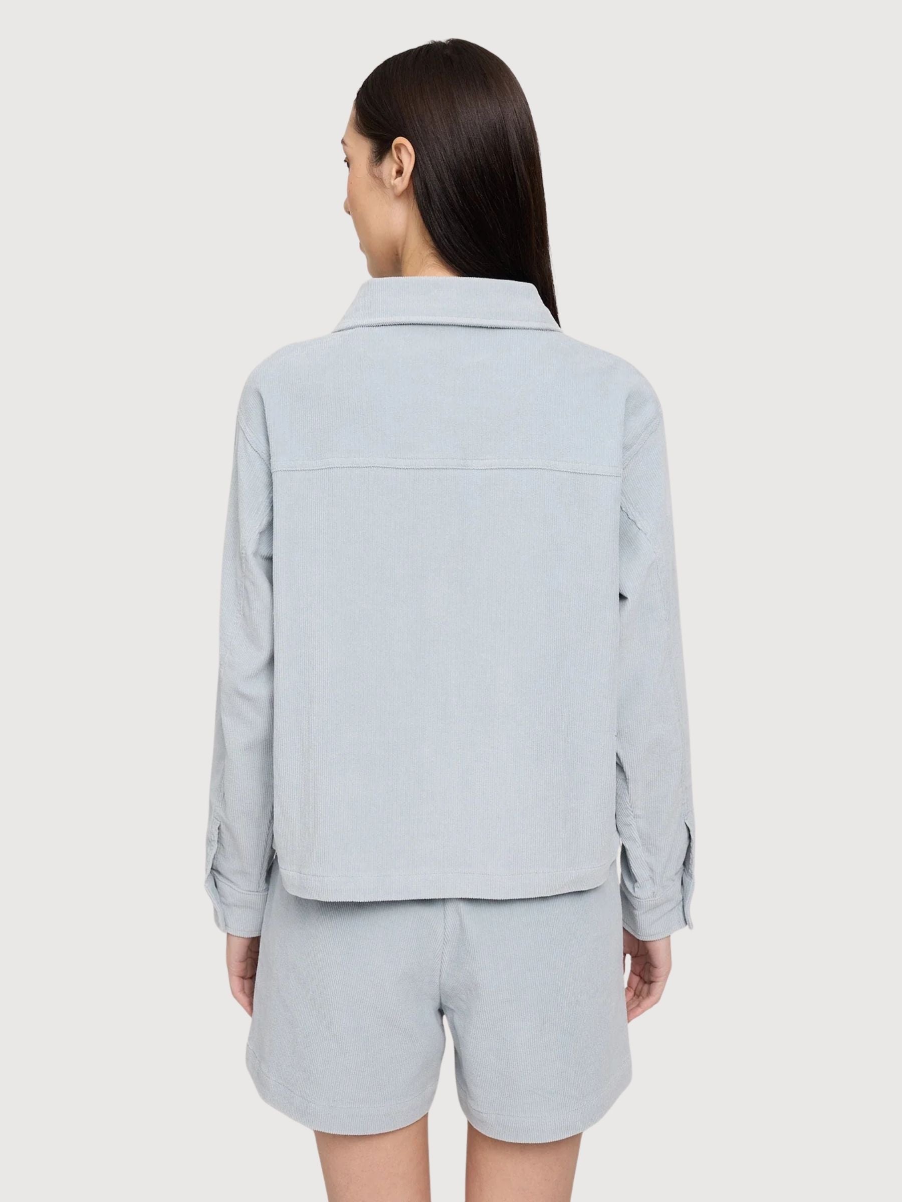 Giacca Donna Velluto a Coste Cotone Blu Perla | Mazine