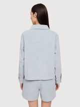 Giacca Donna Velluto a Coste Cotone Blu Perla | Mazine
