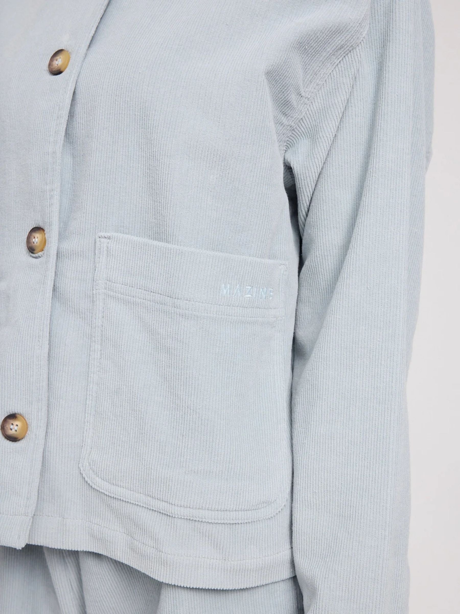 Giacca Donna Velluto a Coste Cotone Blu Perla | Mazine