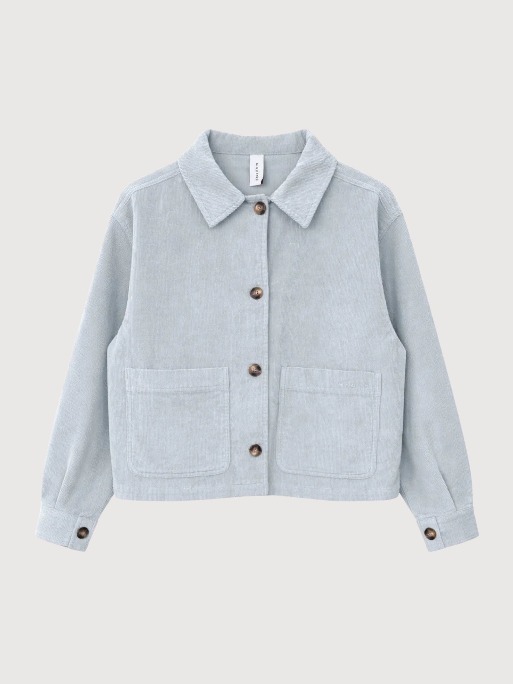 Giacca Donna Velluto a Coste Cotone Blu Perla | Mazine