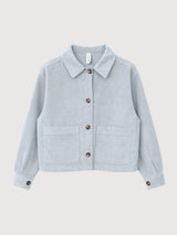 Giacca Donna Velluto a Coste Cotone Blu Perla | Mazine