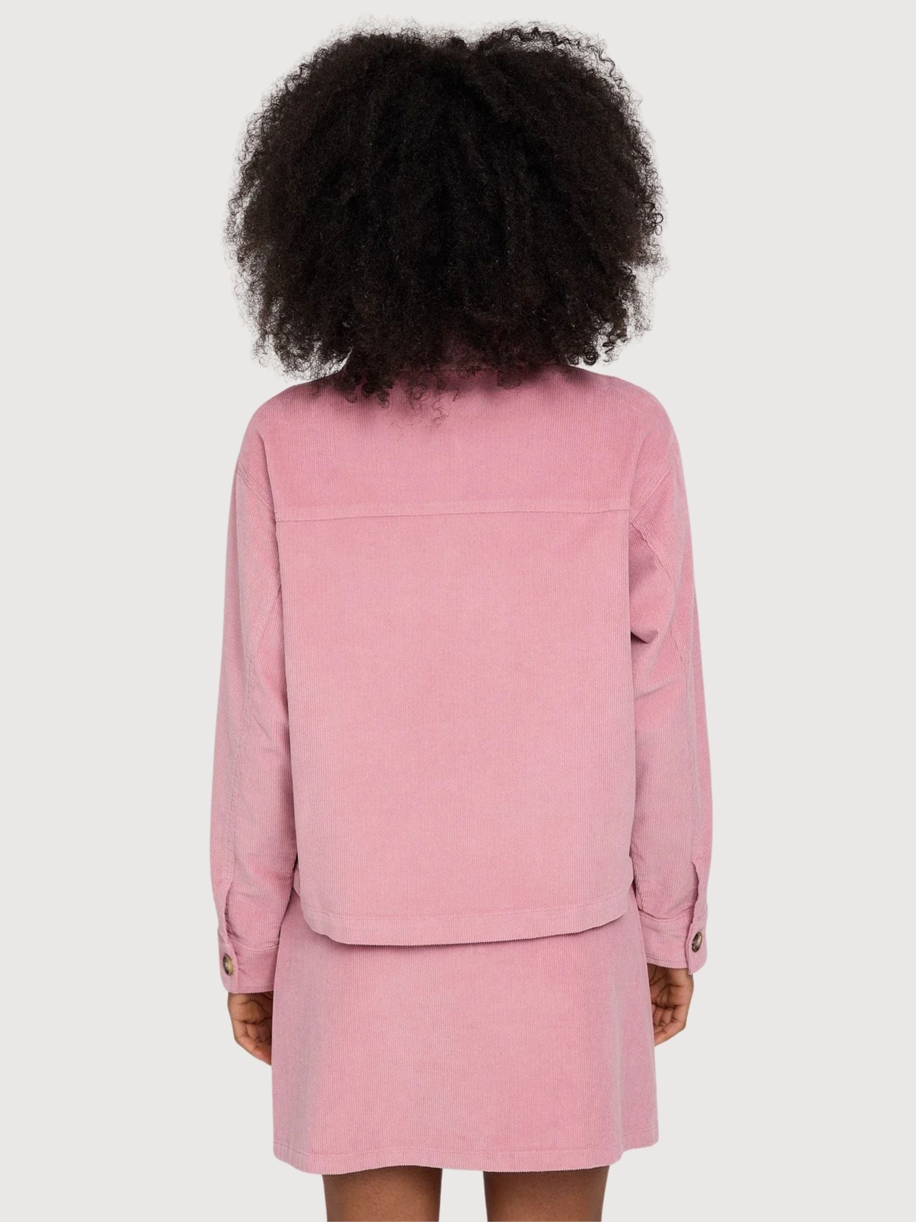 Giacca Donna Velluto a Coste Cotone Rosa Cipria | Mazine