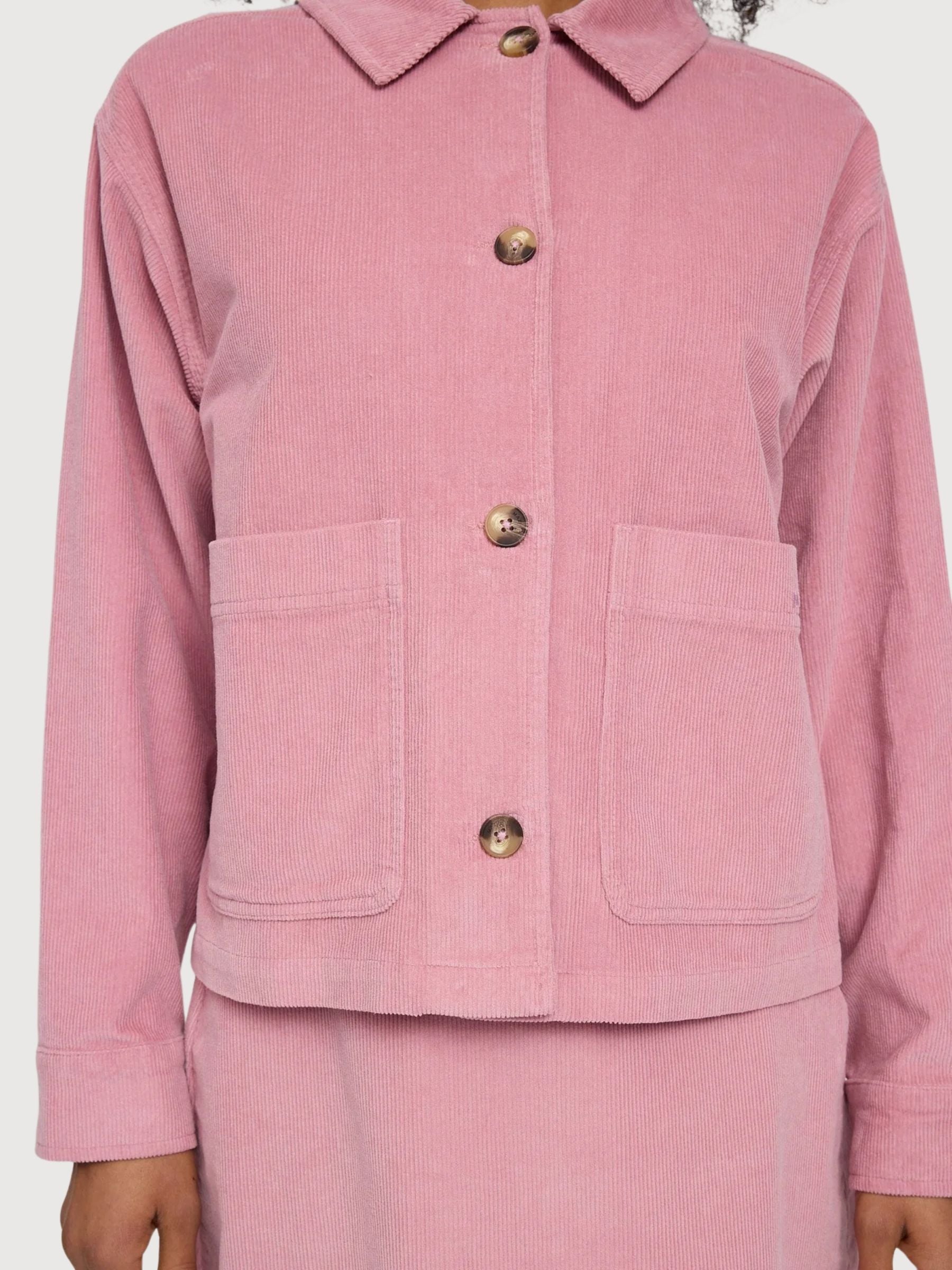 Giacca Donna Velluto a Coste Cotone Rosa Cipria | Mazine