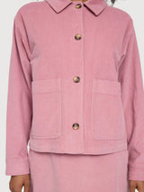 Giacca Donna Velluto a Coste Cotone Rosa Cipria | Mazine