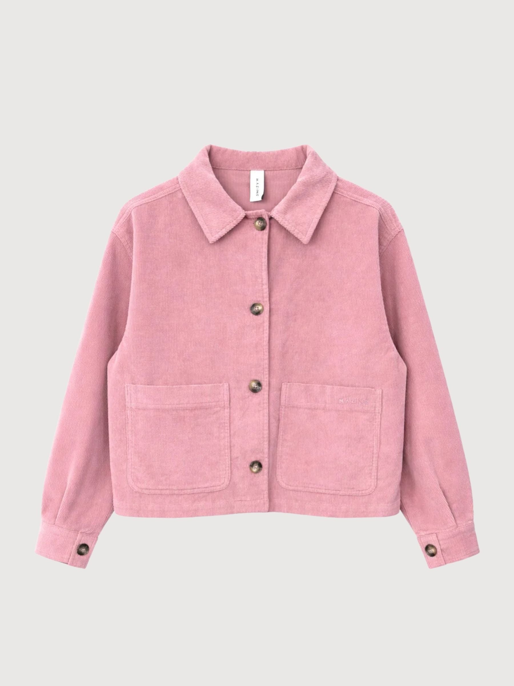 Giacca Donna Velluto a Coste Cotone Rosa Cipria | Mazine