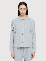 Jacket Corduroy Woman Cotton Pearl Blue | Mazine