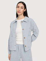 Jacket Corduroy Woman Cotton Pearl Blue | Mazine