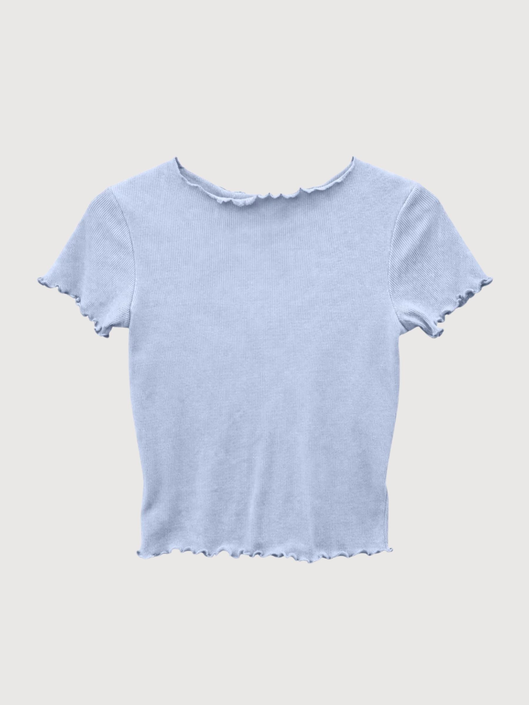 Babylock Damen-T-Shirt mit Saum, Wolkenblau | Mazine