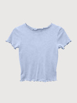 Babylock Damen-T-Shirt mit Saum, Wolkenblau | Mazine