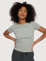 T-Shirt Babylock Hems Woman Eucalyptus | Mazine