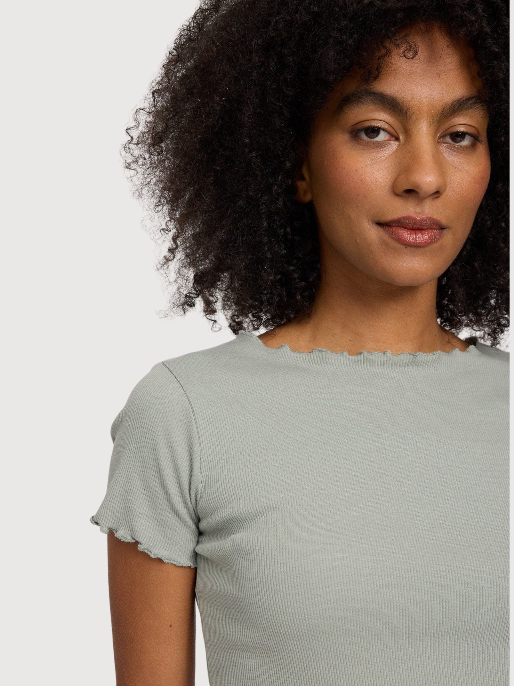 T-Shirt Babylock Hems Woman Eucalyptus | Mazine