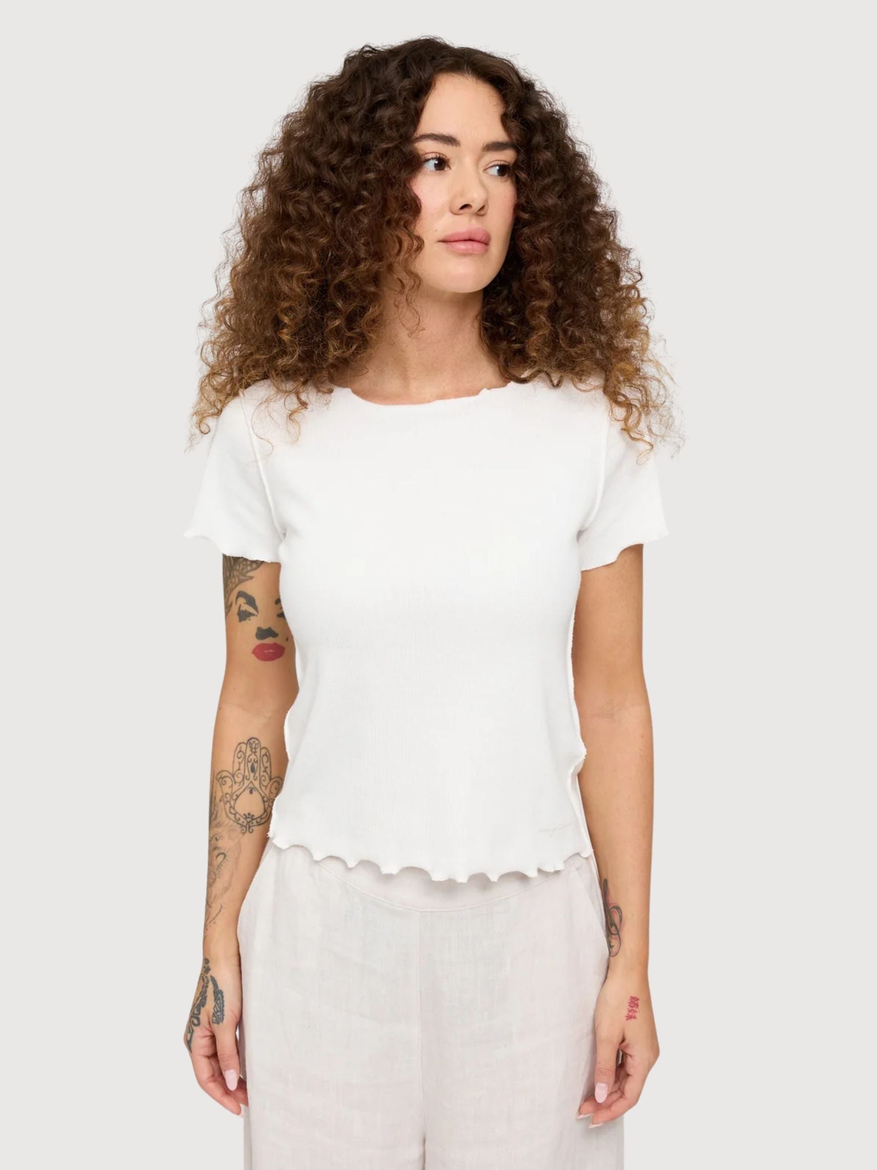 T-Shirt Babylock Hems Donna Bianco sporco | Mazine