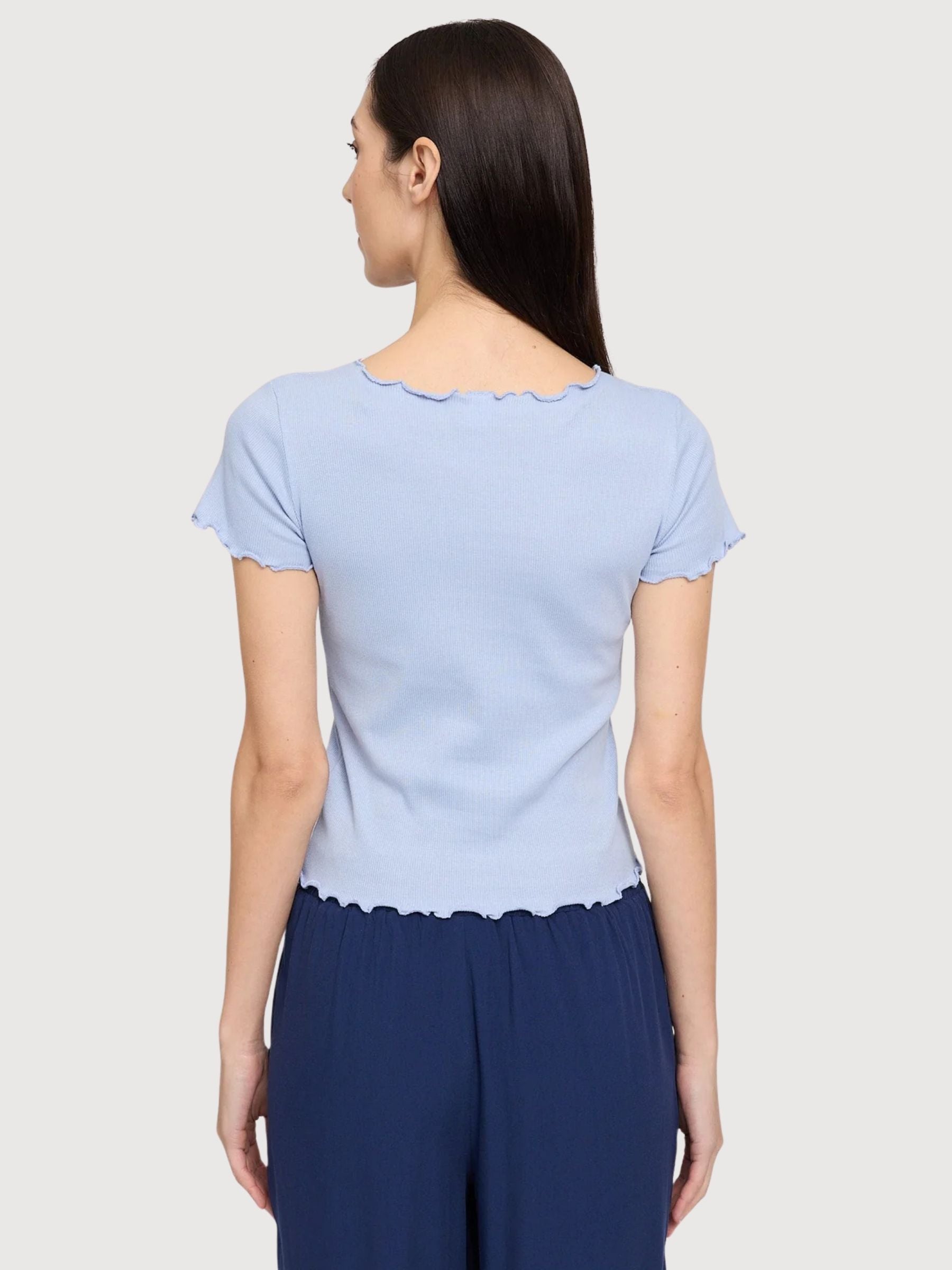 Babylock Damen-T-Shirt mit Saum, Wolkenblau | Mazine