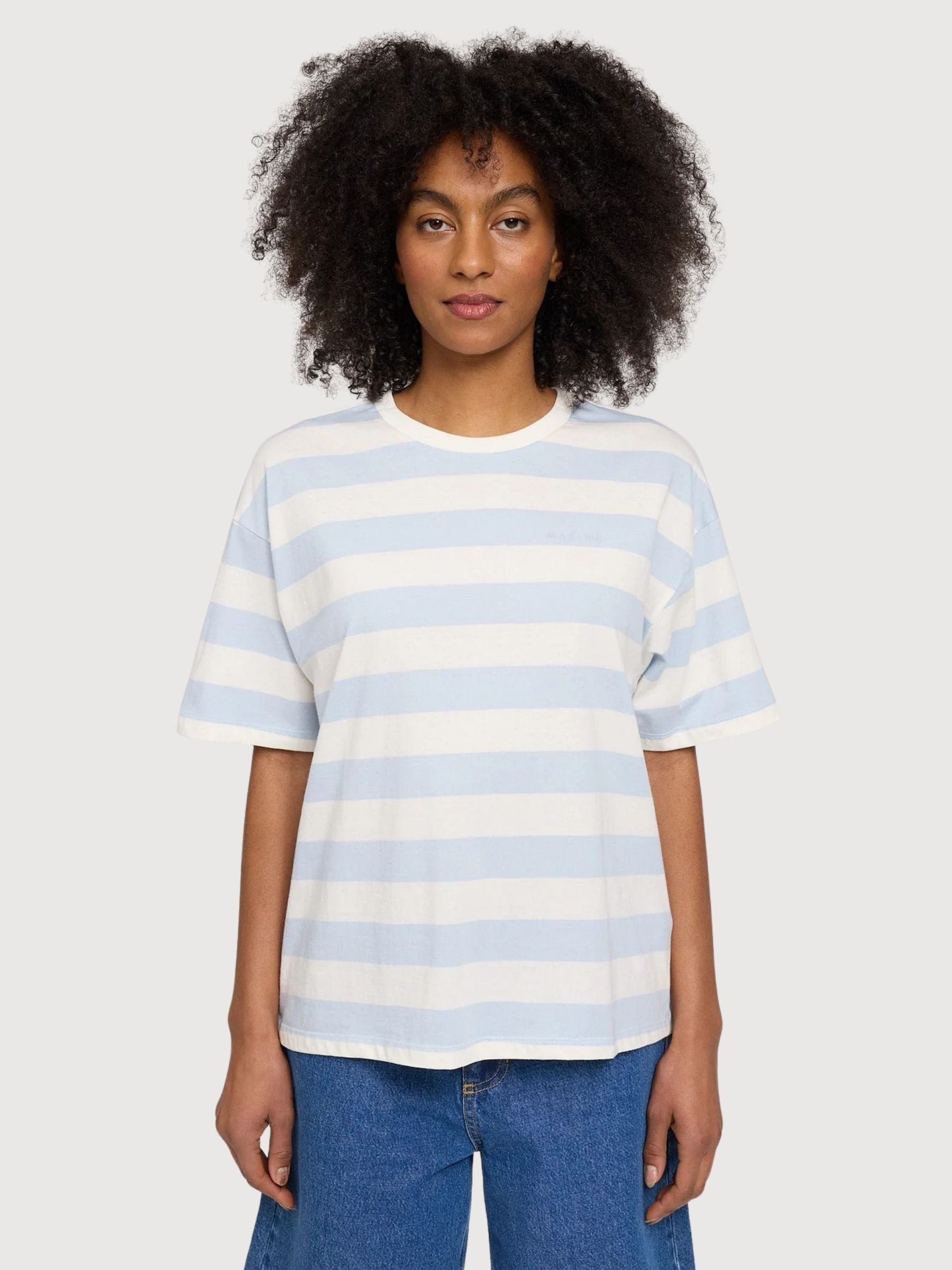 T-shirt a righe Bold Woman Pastel Blue/white | Mazine