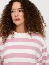 T-shirt da donna a righe audaci color orchidea/bianco | Rivista