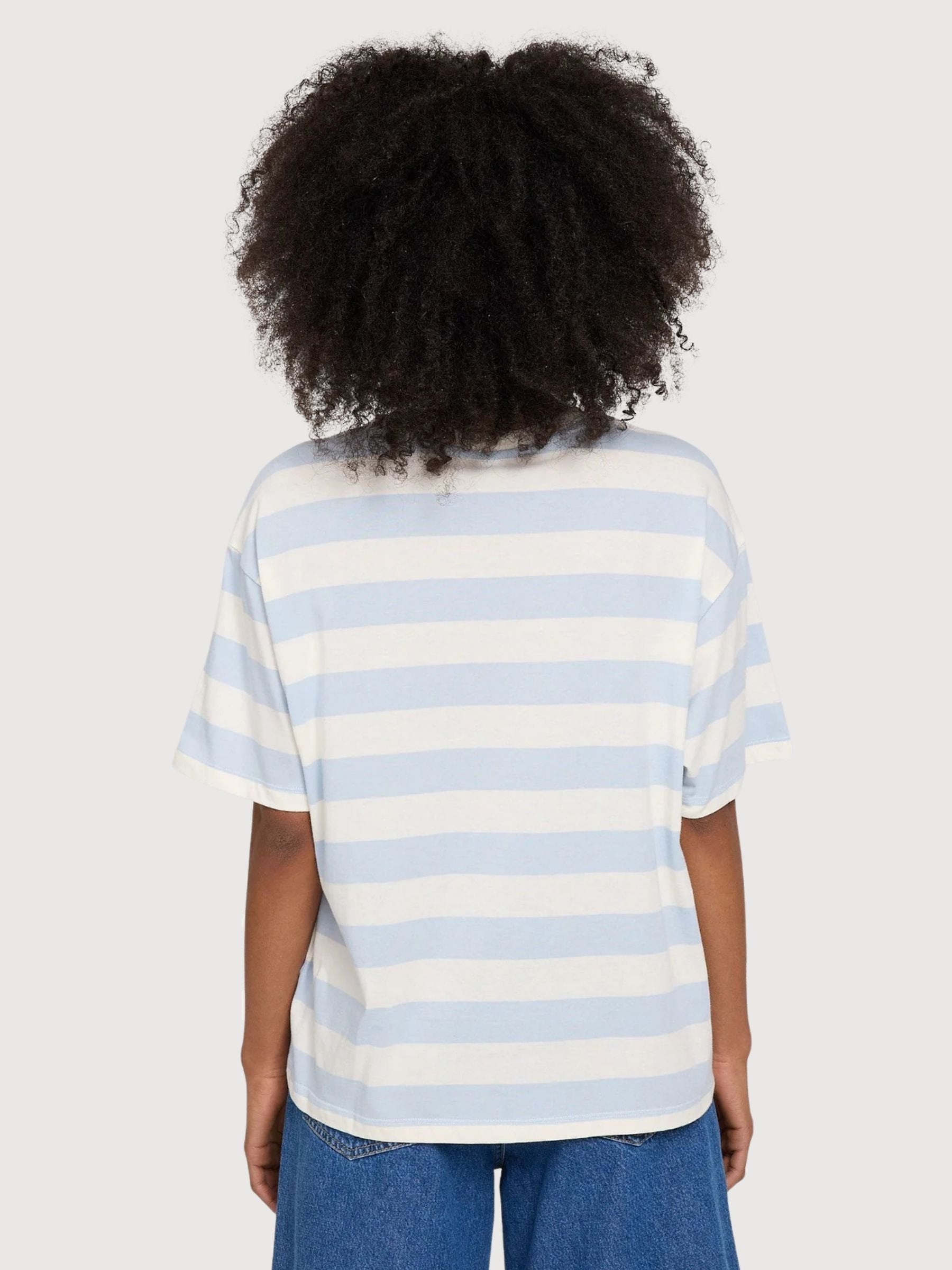 T-shirt a righe Bold Woman Pastel Blue/white | Mazine