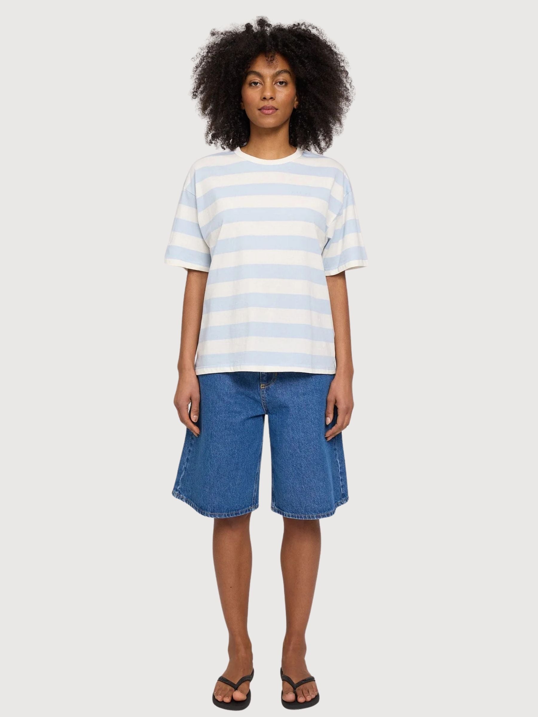 T-shirt a righe Bold Woman Pastel Blue/white | Mazine
