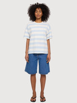 T-shirt a righe Bold Woman Pastel Blue/white | Mazine