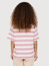 T-shirt da donna a righe audaci color orchidea/bianco | Rivista